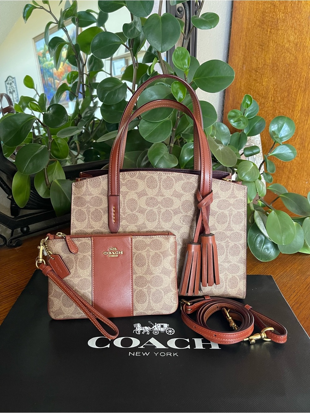Coach Charlie Carryall 28 Tote with Matching Wristlet